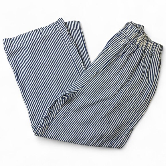 The Frankie Shop Pants Blue White Stripe Pull On Wide Leg Sz xs - Picture 1 of 14